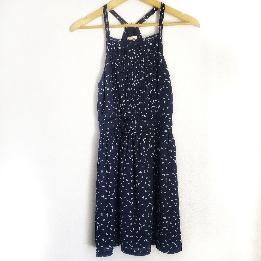 Maison Jules Navy Polka Dot Sleeveless Dre…